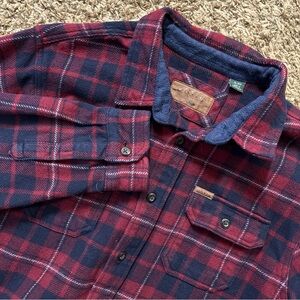 Orvis Shacket Men's XL Blue Plaid Flannel Shirt‎ Jacket Heavy Button Up Outdoor